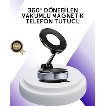 Manyetik Araç Telefon Tutucu 360 Derece Dönebilen Vakumlu Stand Siyah