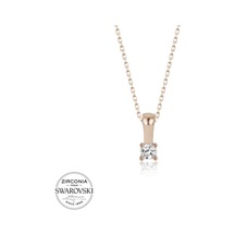 Casera's Kristal Taşlı Gümüş Tektaş Kadın Kolye Csr2183709 Gümüş