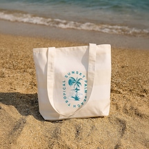 Soft Tropical Çanta - Ekru - 50x45 Cm Çok renkli