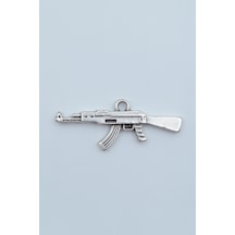 Pubg Keleş Ak-47 Kalaşnikof Gümüş Kaplama Kolye Ucu Kod 1528 Gümüş
