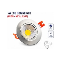 Lampist 5w Metal, Krom Kasa Cob Downlıght 6500k