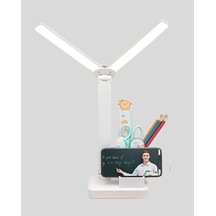Led Işıklı Masa Lambası Göz Yormayan, Kısılabilir Ve Esnek Başlıklı Beyaz
