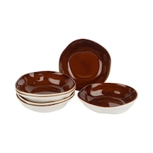 Mikasa Moor Beyaz Karamel 6lı Çukur Tabak Kase 18cm P374.115460 Kahverengi