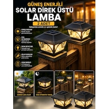 2li Set Direk Üstü Güneş Enerjili Solar Lamba Su Yağmur Geçirmez Sıcak Sarı Renk -