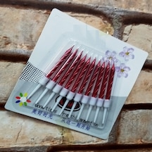 Vıp Kalite Burgulu Kırmızı Pasta Mumu Kırmızı Doğum Günü Mumu 10 Adet Kırmızı Mum Decor Red Bırthday Candle Renkli