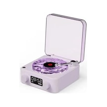 Waves Nostalji Plak Görünümlü Bluetooth Hoparlör 3d Ses Dalgası Retro Müzik Plak Mor.gzpde