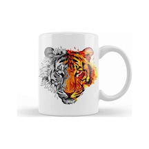 Geo Sketch Tiger Kupa Bardak Porselen Karışık