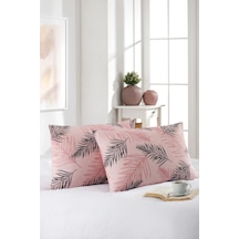 Marla Home 2'li Yastık Kılıfı Pamuklu 50x70 Cm Pembe Palm
