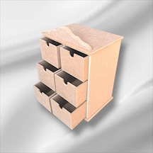 Ahşap Ham Mdf 6 Çekmeceli Takı-makyaj-aksesuar Organizer Kutu