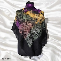 Soft İpek Desenli Flamlı Kotton Eşarp 407-111 Çok Renkli