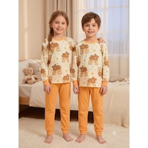 Kapitex Çocuk Pijama Takımı Açık Turuncu