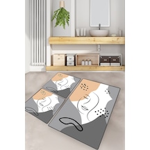 SMILING FACE DJT 3 LU SET Banyo Halısı Banyo Paspası Çok Renkli
