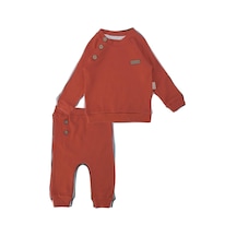 Bebelop Unisex Bebek Raporlu Basic Düğme Detaylı 2'li Alt Üst Takım 001
