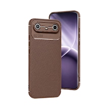 Tecno Spark Slim 5g Auto Focus Karbon Kapak - Kahverengi Standart