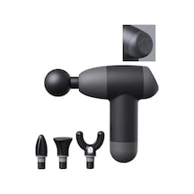 Titreşimli Mini Masaj Aleti 4 Başlıklı 5 Hız Ayarlı 6mm Derin Doku Massage Gun 3200rpm 1200mah