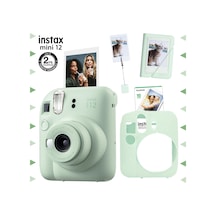 Fujifilm Instax Mini 12 Fotoğraf Makinesi + 10'lu Film + Kıskaçlı Stand + mini Albüm + Silikon Kılıf Yeşil