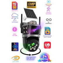 Sim Kartlı Solar Panelli Hareket Sensörlü Güvenlik Kamerası