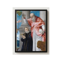 Rönesans Veronese Aziz Hieronymus Ve Bağışçı Çerçevesiz Poster 21x30 Cm A4 Tablo Rönesans