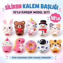 Kalem Başlığı Silikon 10 Adet Çok Renkli