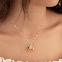 Dkmn Gümüş 925 Ayar Gümüş İç İçe 3 Levhalı İsim Kolye