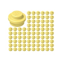 Yedek Parçalar: Plate Round 1x1: 100 Adet 1x1 Plate Round Parts Açık Sarı - Bright Light Yellow 4073