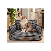 Kedi Ve Köpek Koltuğu Tamamen Fermuarlı Çıkarılabilir İç Minder Boncuk Elyaf Kaydırmaz Taban Kedi Ve Köpek Yatağı Beyaz 1714629934