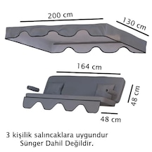 3 Kişilik Lüks Salıncak Kılıf Seti Süngersiz Panama Gri