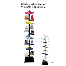 150 Cm Yükseklik 15 Adet Ayakkabı Raflı- Ayakkabı Reyonu-ayakkabı Siyah