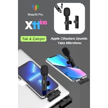Wearfitpro X11ios Apple Cihazlara Uyumlu Tak Çalıştır Yaka Mikrofonu Kablosuz Mikrofon