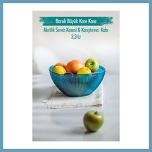 Bezos Akrilik Barok Aquamarin Büyük Kare Meyve & Salata Kasesi & Karıştırma Kabı / 3,3 Lt Cam Değildir Mbt06