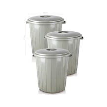 3 Adet 35 Litre Kapaklı Yuvarlak Çöp Kovası Sağlam Kaliteli Çöp Kutusu Ø40 H41 Su Erzak Kovası