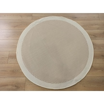 Çam Halı Sisal 9427 Krem / Bej Bordürlü Daire Jüt Sisal Kilim - 120x120