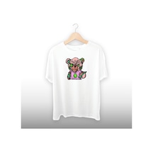 Zombi Ayı Detaylı Unisex Tişört Beyaz