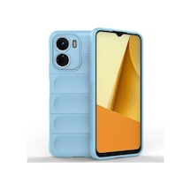 Vivo Y16 Uyumlu Silikon Kılıf - Kamera Korumalı Esnek Yeni Nesil Airbag Kapak - Mavi