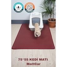 75x55 Cm Bordo Kedi Tuvaleti Kumu Paspası Kedi Matı Tuvalet Dahil Değildir Bordo