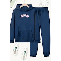 Unisex Lacivert Boston Kırmızı Baskılı Eşofman Kapüşon- Kışlık Şardonlu Kumaş Lacivert Unisex Lacivert Boston Kırmızı Baskılı Eşofman Kapüşon- Kışlık Şardonlu Kumaş Lacivert