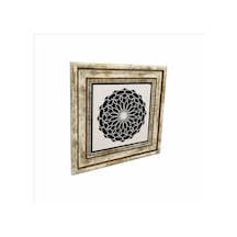 Yuvarlak Rumi Desen Baskılı Taş Tablo 25x25