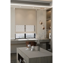 Perdea Lazer Kesim Mat Stor Perde, Lazer Kesimli Modern Serisi, M-4003 Açık Kahverengi