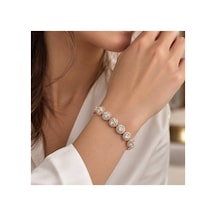 Kadın Rose Gold Zirkon Taşlı Bileklik Işıltılı Şık Tasarım, Zarif Davet Ve Özel Gün Bilekliği Altın - 919464923 Altın