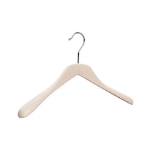 10'lu 40 CM İnce Ceket Üst Grup Askısı - Ahşap Beyaz