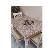 Kalın Pvc Masa Koruyucu 1.2 Mm Mika Örtü, 70 Ve 80 Cm En, Mermer Desen 32pvc1.2.mermer27 Şeffaf
