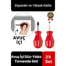 Özel Üretim Kaliteli Dayanıklı Ergonomik Tadilat Vidalama Avuç İçi Düz Yıldız 2'li Tornavida Seti