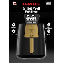 Luxell Lx-Fc5937 Air Fryer 5,5 L Fast Fryer Xl Fritöz-Black Gold Gold - Siyah