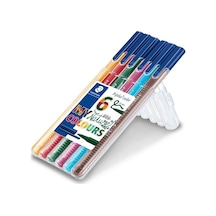 Staedtler Keçeli Kalem 6'lı Set Ergonomik Tasarım Su Bazlı Mürekkep Renkli Kalemler