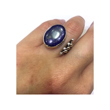 Lapis Lazuli Taşlı Gümüş Yüzük 925 Ayar Doğal Taş - 200423144