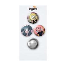 Laceys Wardrobe 3'lü Metal Rozet Seti 58mm İğneli Buton Çanta Yaka Rozeti Çok Renkli