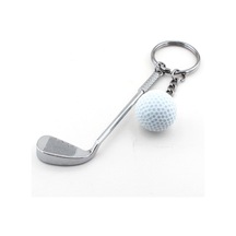Solfera Golf Topu Ve Sopasi Şeklinde Spor Metal Anahtarlik Kc716