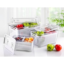 3' Lü 2.50lt-5 Lt - 9 Lt Organizer Sebze Meyve Buzdolabı İçi Düzenleyici Beyaz Ma210-b 1 Adet