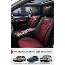 Titanyum Serisi Lüks Keten Üniversal Oto Koltuk Kılıfı Volkswagen Bora-golf-jetta-polo Uyumlu Bordo