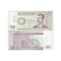 Irak Saddam Hüseyin 2001 Yılı 25 Dinar Yabancı Kağıt Para Çil Unc Koleksiyon Para